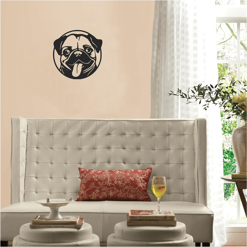 Casa si Gradina - Decoratiuni - Decoratiuni perete - Decor perete Catel Pug Mops HH688 din lemn - 27 L x 27 H (cm) - Infinity.ro