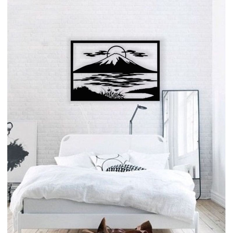 Casa si Gradina - Decoratiuni - Decoratiuni perete - Decor perete Personalizabil Munte la Rasarit HHH662 din lemn - 42 L x 29 H (cm) - Infinity.ro