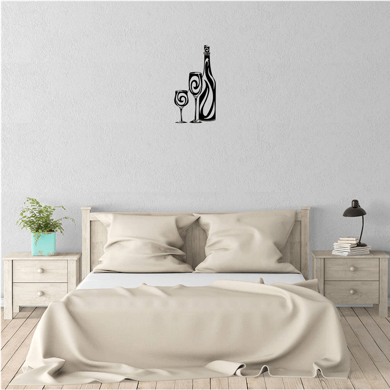 Casa si Gradina - Decoratiuni - Decoratiuni perete - Decor perete Sticla si Pahare HH781 din lemn - 24 L x 45 H (cm) - Infinity.ro