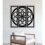 Casa si Gradina - Decoratiuni - Decoratiuni perete - Decor perete Personalizabil 3 Parti Cerc cu Floare Mandala HHH555 din lemn - 57 L x 54 H (cm) - Infinity.ro