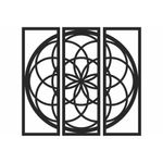 Casa si Gradina - Decoratiuni - Decoratiuni perete - Decor perete Personalizabil 3 Parti Cerc cu Floare Mandala HHH555 din lemn - 57 L x 54 H (cm) - Infinity.ro