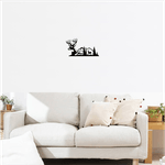 Casa si Gradina - Decoratiuni - Decoratiuni perete - Decor perete Munte cu Cerbi HH701 din lemn - 46 L x 25 H (cm) - Infinity.ro