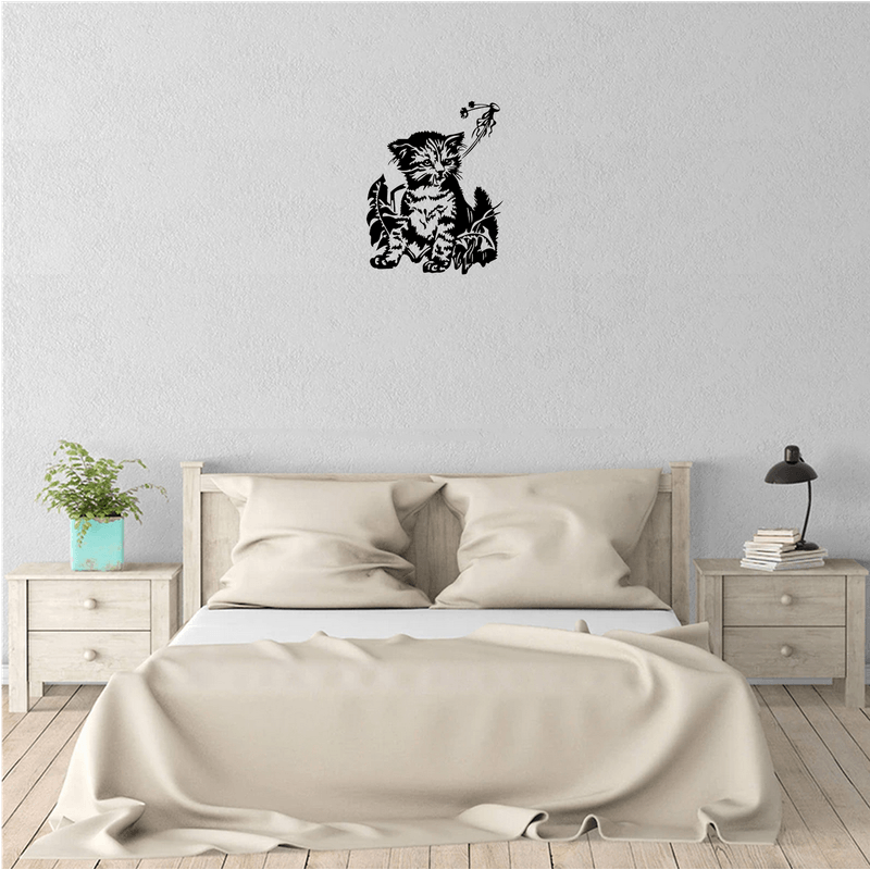 Casa si Gradina - Decoratiuni - Decoratiuni perete - Decor perete Pisicuta HH809 din lemn - 27 L x 35 H (cm) - Infinity.ro