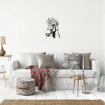 Casa si Gradina - Decoratiuni - Decoratiuni perete - Decor perete Cap de Cal cu Flori HH750 din lemn - 23 L x 35 H (cm) - Infinity.ro