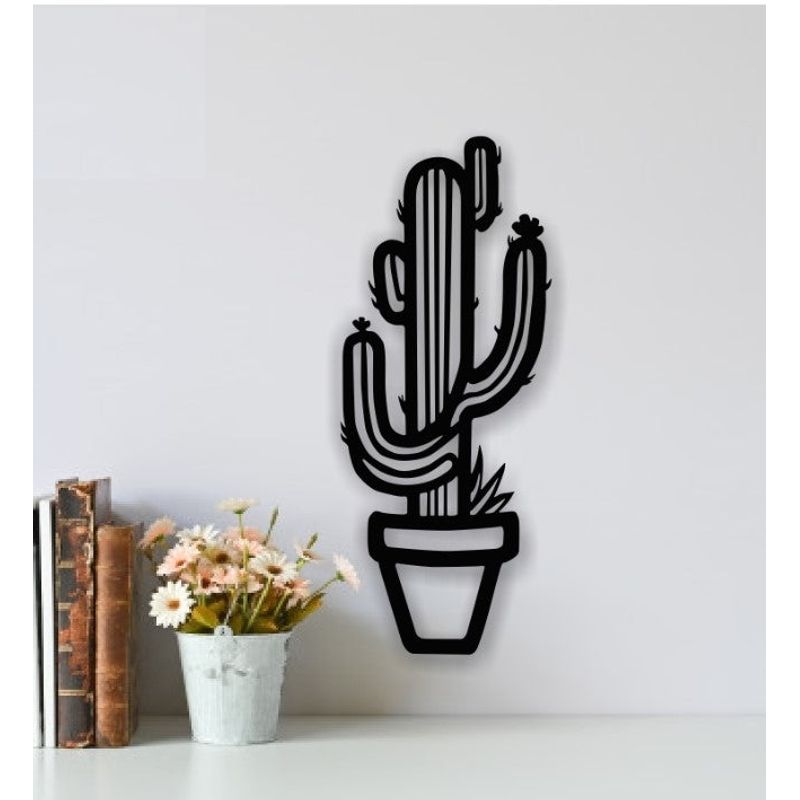 Casa si Gradina - Decoratiuni - Decoratiuni perete - Decor perete Personalizabil Cactus HHH168 din lemn - 15 L x 38 H (cm) - Infinity.ro
