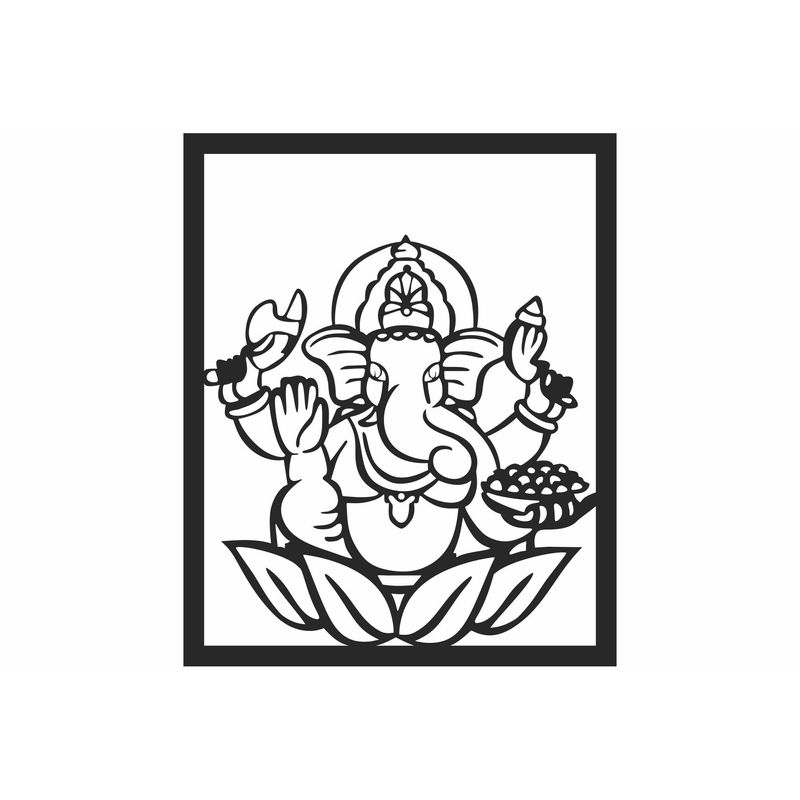 Casa si Gradina - Decoratiuni - Decoratiuni perete - Decor perete Personalizabil Elefant Hindu HHH300 din lemn - 30 L x 37 H (cm) - Infinity.ro