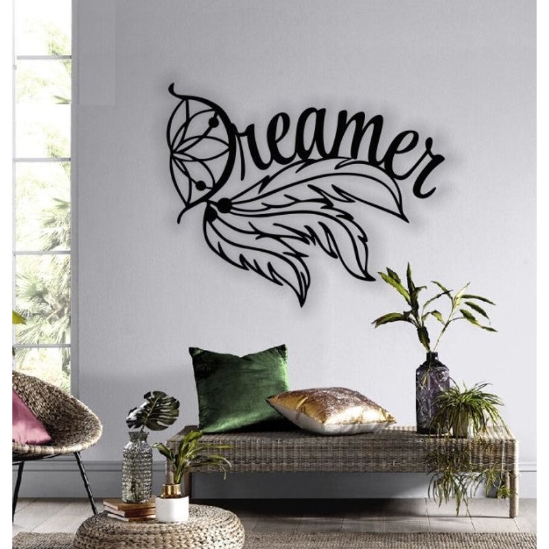 Casa si Gradina - Decoratiuni - Decoratiuni perete - Decor perete Personalizabil Dreamer HHH106 din lemn - 47 L x 38 H (cm) - Infinity.ro