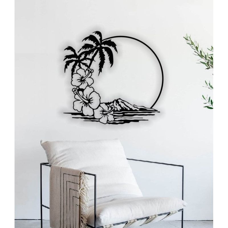 Casa si Gradina - Decoratiuni - Decoratiuni perete - Decor perete Personalizabil Palmier HHH463 din lemn - 29 L x 27 H (cm) - Infinity.ro