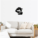 Casa si Gradina - Decoratiuni - Decoratiuni perete - Decor perete Fata Cowboy HH771 din lemn - 37 L x 38 H (cm) - Infinity.ro
