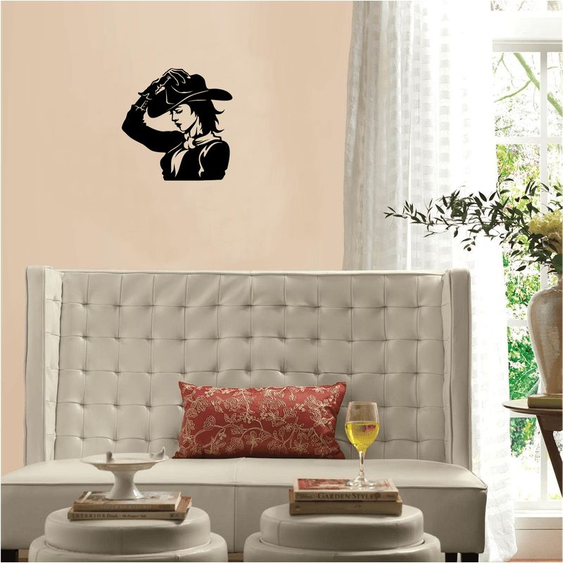 Casa si Gradina - Decoratiuni - Decoratiuni perete - Decor perete Fata Cowboy HH771 din lemn - 37 L x 38 H (cm) - Infinity.ro