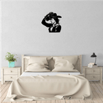 Casa si Gradina - Decoratiuni - Decoratiuni perete - Decor perete Fata Cowboy HH771 din lemn - 37 L x 38 H (cm) - Infinity.ro