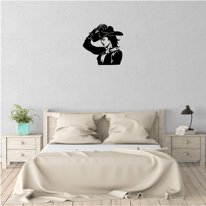 Casa si Gradina - Decoratiuni - Decoratiuni perete - Decor perete Fata Cowboy HH771 din lemn - 37 L x 38 H (cm) - Infinity.ro
