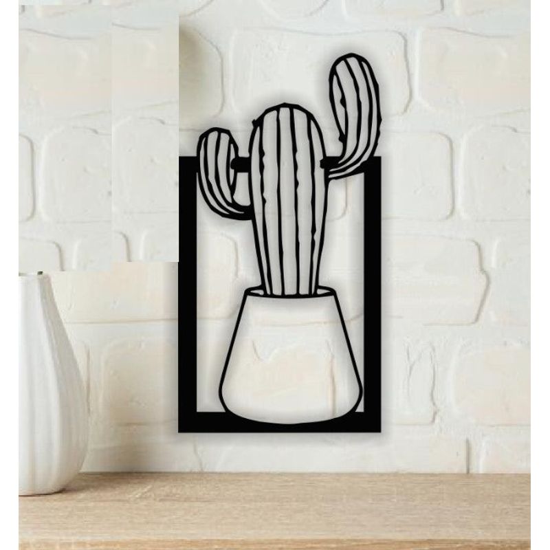 Casa si Gradina - Decoratiuni - Decoratiuni perete - Decor perete Personalizabil Cactus in Ghiveci HHH570 din lemn - 16 L x 29 H (cm) - Infinity.ro