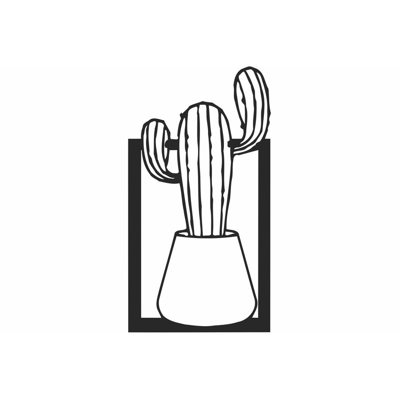 Casa si Gradina - Decoratiuni - Decoratiuni perete - Decor perete Personalizabil Cactus in Ghiveci HHH570 din lemn - 16 L x 29 H (cm) - Infinity.ro