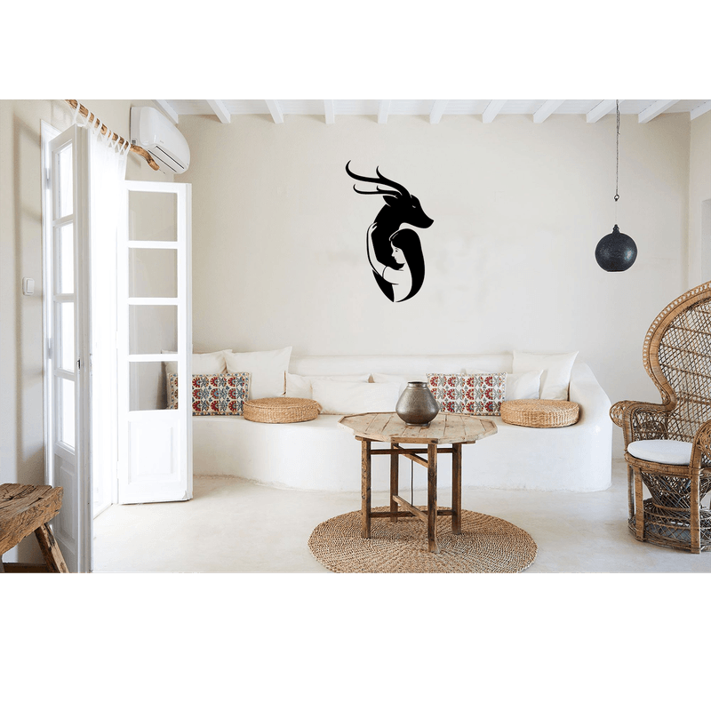Casa si Gradina - Decoratiuni - Decoratiuni perete - Decor perete Fata si Caprioara HH696 din lemn - 36 L x 57 H (cm) - Infinity.ro