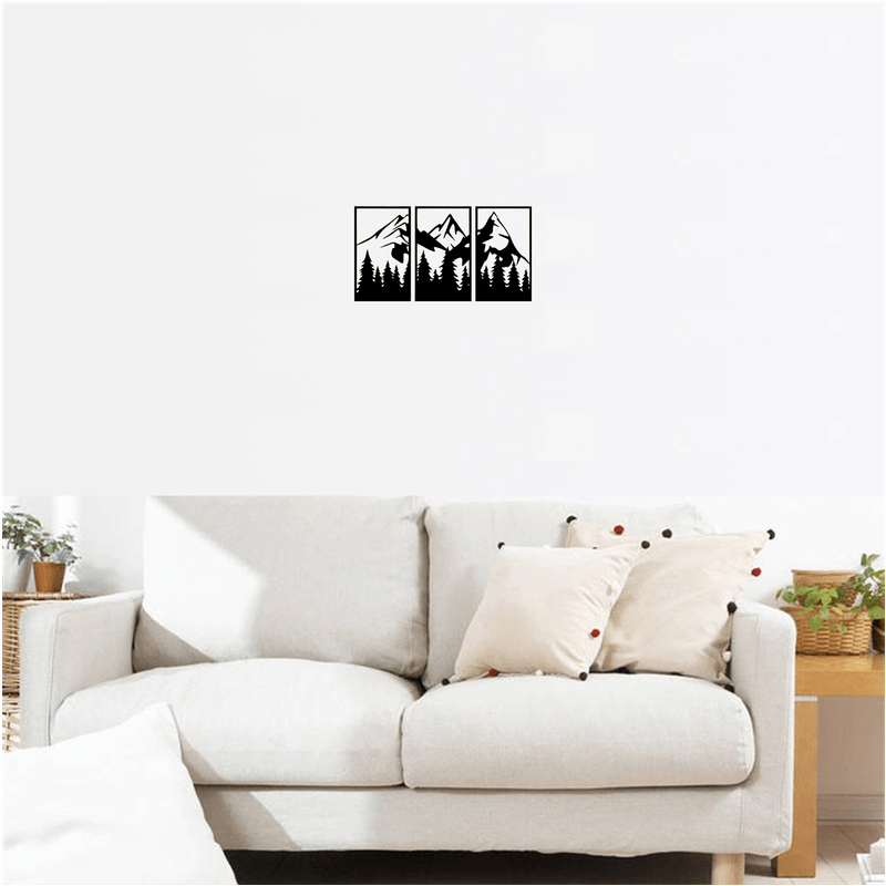 Casa si Gradina - Decoratiuni - Decoratiuni perete - Decor perete Munte din 3 Parti HH702 din lemn - 69 L x 37 H (cm) - Infinity.ro