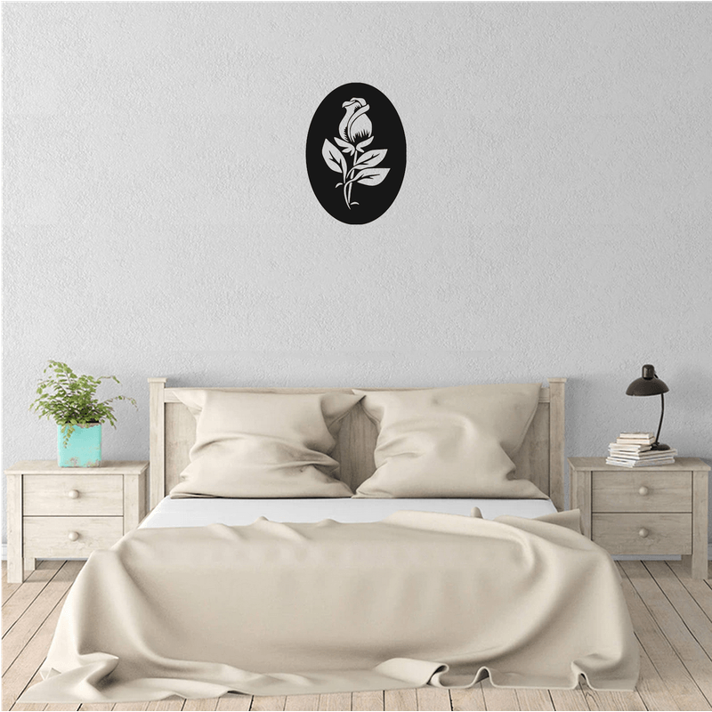 Casa si Gradina - Decoratiuni - Decoratiuni perete - Decor perete Boboc de Trandafir HH769 din lemn - 24 L x 25 H (cm) - Infinity.ro