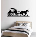 Casa si Gradina - Decoratiuni - Decoratiuni perete - Decor perete Personalizabil Trasura cu Cai HHH156 din lemn - 29 L x 11 H (cm) - Infinity.ro