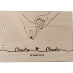 Market - Cadouri - Rame si albume foto - Album Foto GuestBook Nunta HH1643 Personalizat din lemn Atingere 30 x 21 cm - Infinity.ro