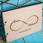 Market - Cadouri - Rame si albume foto - Album Foto GuestBook Nunta HH1615 Personalizat din lemn Infinit 30 x 21 cm - Infinity.ro