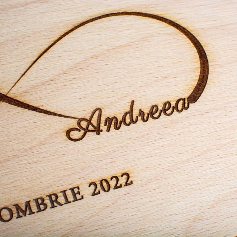 Market - Cadouri - Rame si albume foto - Album Foto GuestBook Nunta HH1615 Personalizat din lemn Infinit 30 x 21 cm - Infinity.ro