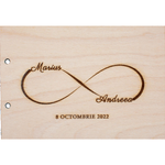 Market - Cadouri - Rame si albume foto - Album Foto GuestBook Nunta HH1615 Personalizat din lemn Infinit 30 x 21 cm - Infinity.ro