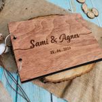 Market - Cadouri - Rame si albume foto - Album Foto GuestBook Nunta HH1639 Model Nume Personalizat din lemn 30 x 21 cm - Infinity.ro