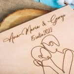 Market - Cadouri - Rame si albume foto - Album Foto GuestBook Nunta HH1593 Personalizat din lemn Siluete Indragostiti 30 x 21 - Infinity.ro