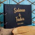 Market - Cadouri - Rame si albume foto - Album Foto GuestBook Nunta HH1588 Personalizat din lemn Negru 30 x 21 - Infinity.ro