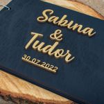 Market - Cadouri - Rame si albume foto - Album Foto GuestBook Nunta HH1588 Personalizat din lemn Negru 30 x 21 - Infinity.ro