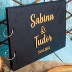 Market - Cadouri - Rame si albume foto - Album Foto GuestBook Nunta HH1588 Personalizat din lemn Negru 30 x 21 - Infinity.ro