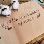 Market - Cadouri - Rame si albume foto - Album Foto GuestBook Nunta HH1640 Model Frunze Personalizat din lemn 30 x 21 cm - Infinity.ro