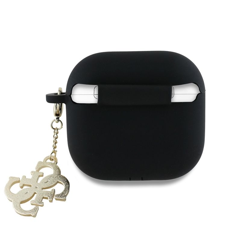 TV, Audio-Video si Foto - Portabile audio - Casti audio - Husa pentru Apple AirPods 4 - Guess Silicone W/4G Charm (GUA4LECG4K) - Black - Infinity.ro