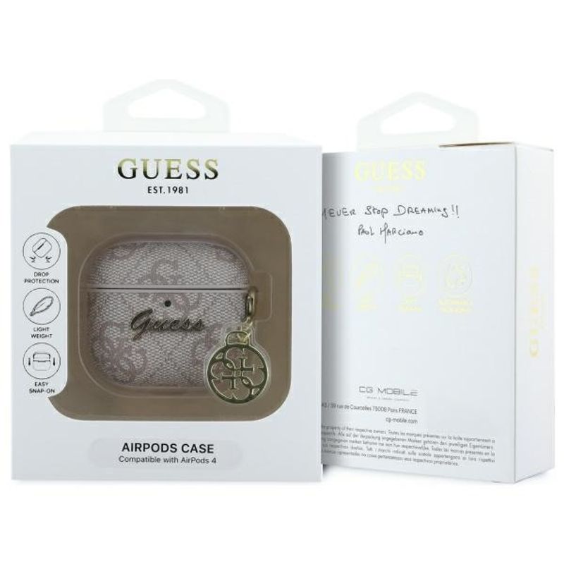 TV, Audio-Video si Foto - Portabile audio - Casti audio - Husa pentru Apple AirPods 4 - Guess 4G Charm Collection (GUA4G4GSMP) - Pink - Infinity.ro