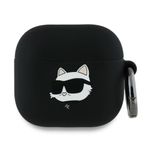 TV, Audio-Video si Foto - Portabile audio - Casti audio - Husa pentru Apple AirPods 4 - Karl Lagerfeld Silicone Choupette Head 3D (KLA4RUNCHK) - Black - Infinity.ro