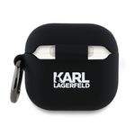 TV, Audio-Video si Foto - Portabile audio - Casti audio - Husa pentru Apple AirPods 4 - Karl Lagerfeld Silicone Karl Head 3D (KLA4RUNIKK) - Black - Infinity.ro