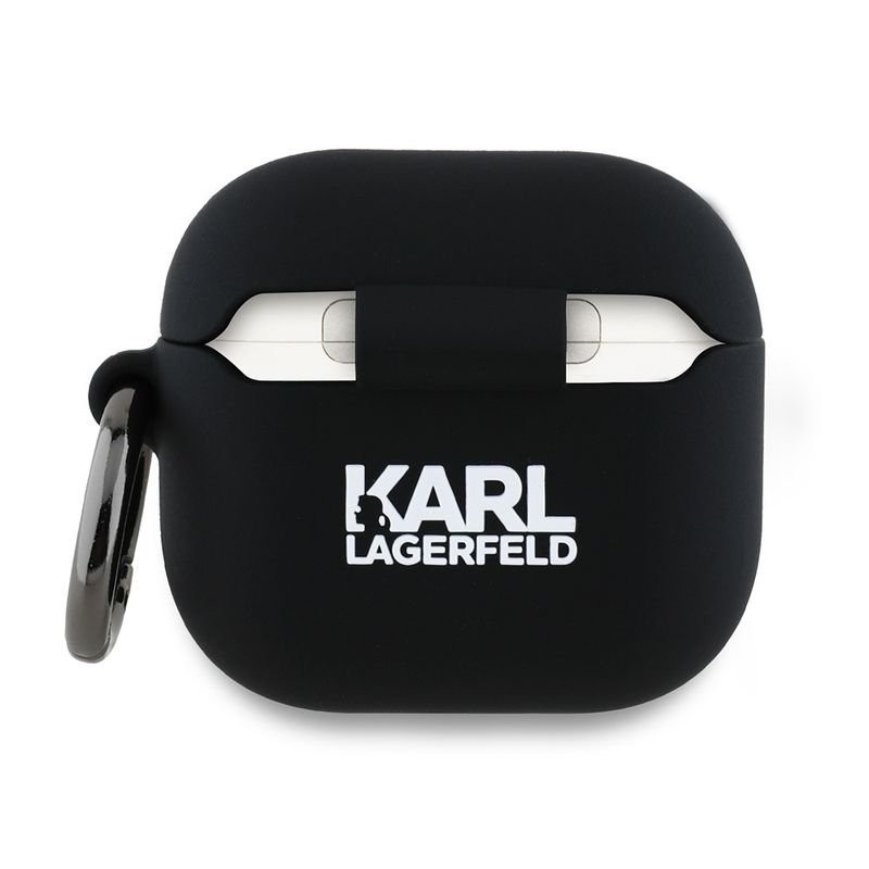 TV, Audio-Video si Foto - Portabile audio - Casti audio - Husa pentru Apple AirPods 4 - Karl Lagerfeld Silicone Karl Head 3D (KLA4RUNIKK) - Black - Infinity.ro
