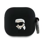 TV, Audio-Video si Foto - Portabile audio - Casti audio - Husa pentru Apple AirPods 4 - Karl Lagerfeld Silicone Karl Head 3D (KLA4RUNIKK) - Black - Infinity.ro