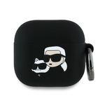 TV, Audio-Video si Foto - Portabile audio - Casti audio - Husa pentru Apple AirPods 4 - Karl Lagerfeld Silicone Karl&Chaupette Head 3D (KLA4RUNKCHK) - Black - Infinity.ro
