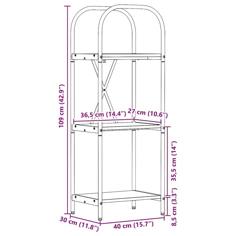 Casa si Gradina - Mobilier - Biblioteci si rafturi - Biblioteci - Raft pentru carti sonoma gri 40 x 30 x 109 cm Lemn compozit - Infinity.ro