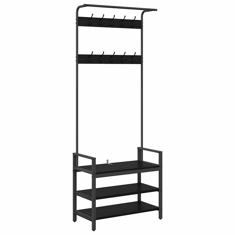 Casa si Gradina - Mobilier - Organizare si depozitare - Cuiere - Racator de paltoane Stejar negru 75 x 34 x 184 cm Lemn compozit - Infinity.ro