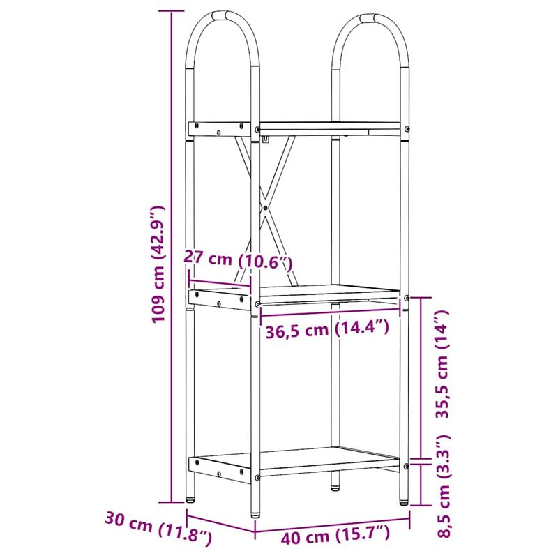 Casa si Gradina - Mobilier - Biblioteci si rafturi - Biblioteci - Raft pentru carti Lemn vechi 40 x 30 x 109 cm Lemn compozit - Infinity.ro