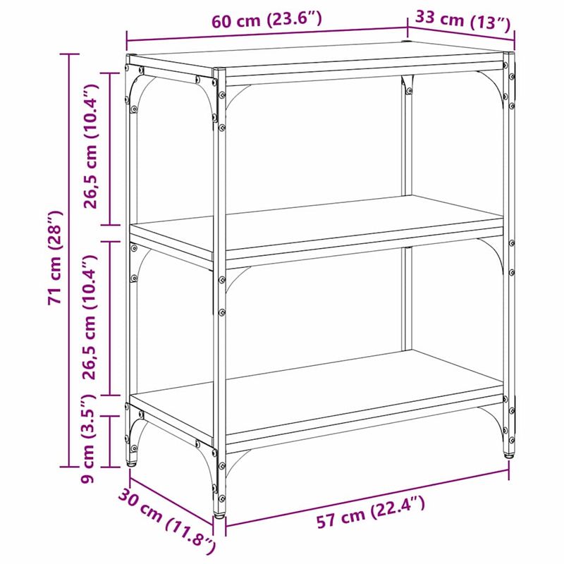Casa si Gradina - Mobilier - Biblioteci si rafturi - Biblioteci - Dulap pentru carti Stejar negru 60 x 33 x 71 cm Lemn compozit - Infinity.ro