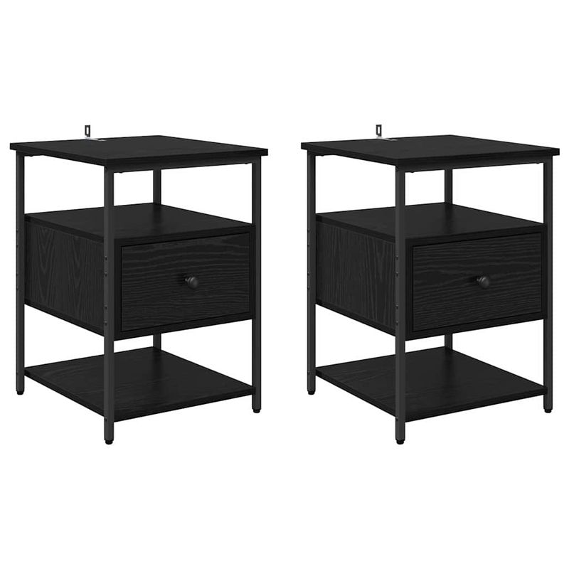 Casa si Gradina - Mobilier - Comode si corpuri - Noptiere - Noptiera cu sertar 2 pcs Stejar negru 40 x 42 x 56 cm - Infinity.ro