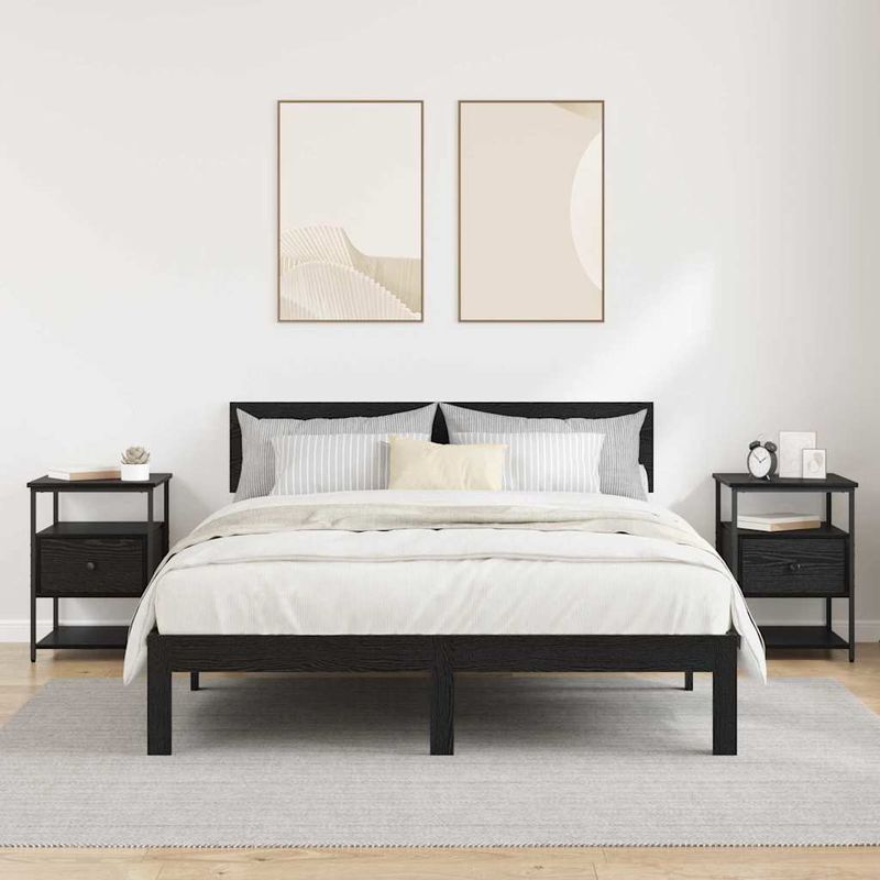 Casa si Gradina - Mobilier - Comode si corpuri - Noptiere - Noptiera cu sertar 2 pcs Stejar negru 40 x 42 x 56 cm - Infinity.ro