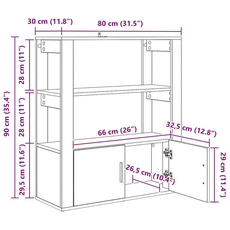 Casa si Gradina - Mobilier - Comode si corpuri - Comode - Bufet Lemn vechi 30 x 80 x 90 cm Lemn compozit - Infinity.ro