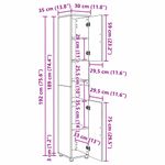 Casa si Gradina - Mobilier - Mobilier baie - Corpuri baie - Dulap de baie inalt cu usa Stejar afumat 30 x 35 x 192 cm - Infinity.ro
