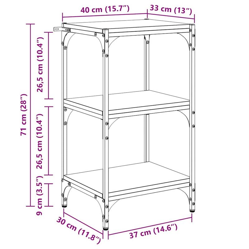 Casa si Gradina - Mobilier - Biblioteci si rafturi - Biblioteci - Dulap pentru carti stejar artizanal 40 x 33 x 71 cm - Infinity.ro