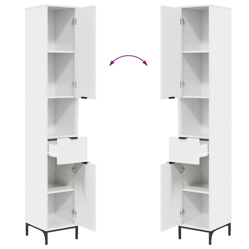 Casa si Gradina - Mobilier - Mobilier baie - Corpuri baie - Dulap de baie inalt cu usa Alb foarte lucios 31.5 x 33 x 190 cm - Infinity.ro