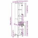 Casa si Gradina - Mobilier - Mobilier baie - Corpuri baie - Dulap de baie inalt cu usa Alb foarte lucios 31.5 x 33 x 190 cm - Infinity.ro